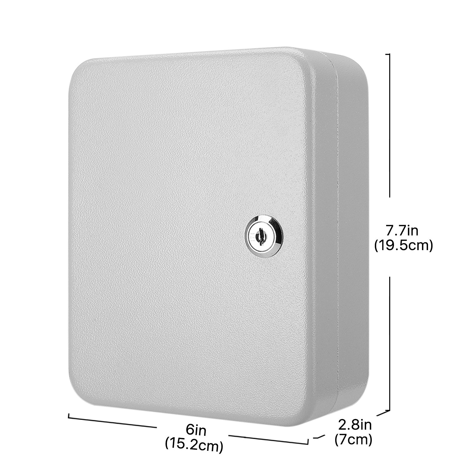 Flexzion Key Cabinet Steel Lock Box with 40 capacity Colored key Tags & Hooks - Wall Mounted Safe Organizer, Security Storage Lock Box System for Homes, Hotels, Schools or Business (Gray)