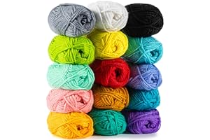 MAQIHAN 15x20g Acrylic Yarn for Crocheting - Soft Knitting Yarn for Crafts Multicolor Skeins for Crocheting DIY Bulk for Handicraft Knitting Scarves Ideal Gift for Beginners Adults