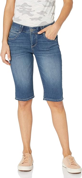 petite denim bermuda shorts
