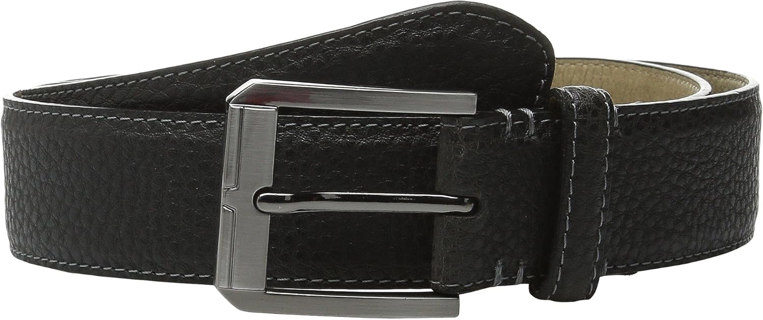 Steve Madden Men's 35mm TwoTone Milled Belt, Grey, 34