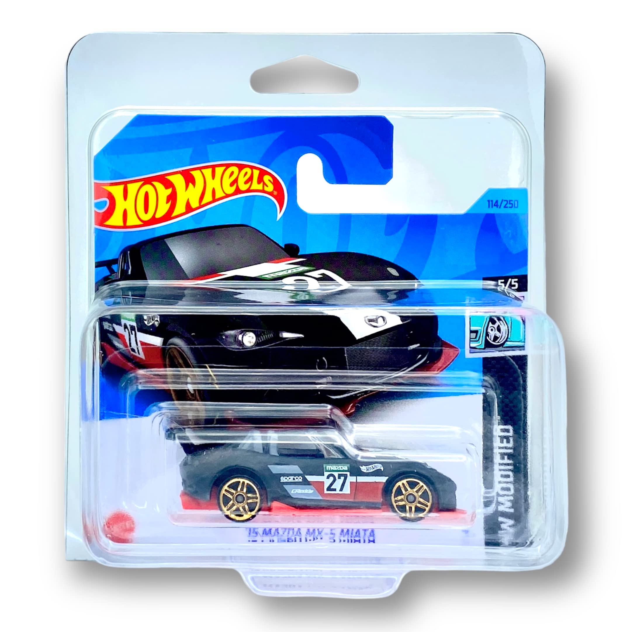 Hot Wheels '15 Mazda MX-5 Miata (HW Modified) 5/5 HW Modified 2023-114/250 (Short Card) - COMES IN A KLAS CAR KEEPER PROTECTIVE COLLECTORS CASE - HKH86