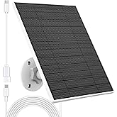 Solar Panel for Eufy Outdoor Camera, 5W Solar Panel Charger Compatible with Eufycam, Continuous Power Supply, 9.8ft Charging Cable, IP65 Waterproof, Adjustable Wall Mount, 1 Pack