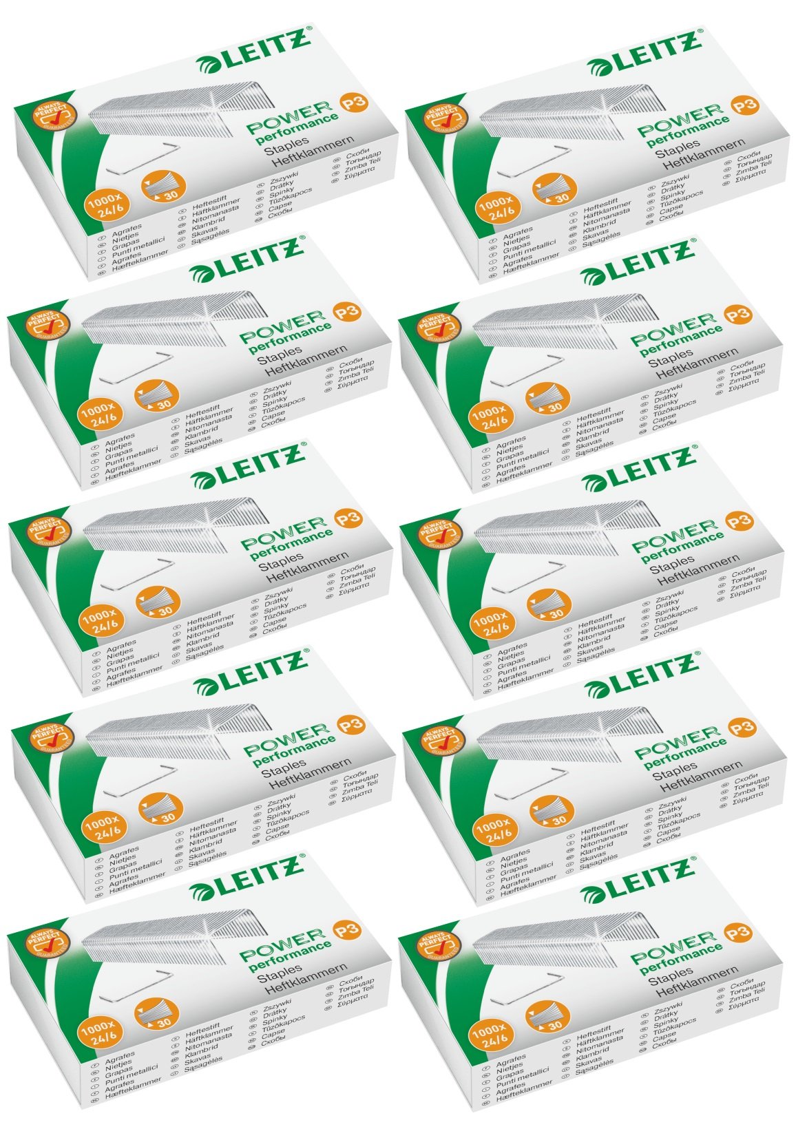Leitz 5570 24/6 staples, galvanized, pack of 5000 + Leitz NeXXt stapler, 5502 24/6 mm