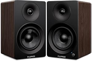 Fluance Ai41 Powered 2-Way 2.0 Stereo Bookshelf Speakers with 5" Drivers, 90W Amplifier for Turntable, TV, PC and Bluetooth 5 Wireless Music Streaming with RCA, Optical, Subwoofer Out (Natural Walnut)