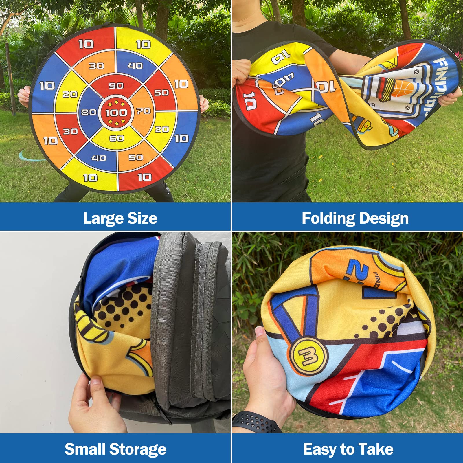 Finditop Lawn Games, Large Dart Board Game, Basketball Toss Games, Party Games Outdoor Games Gifts for 3 4 5 6 7 8 9 10 11 12 Years Old