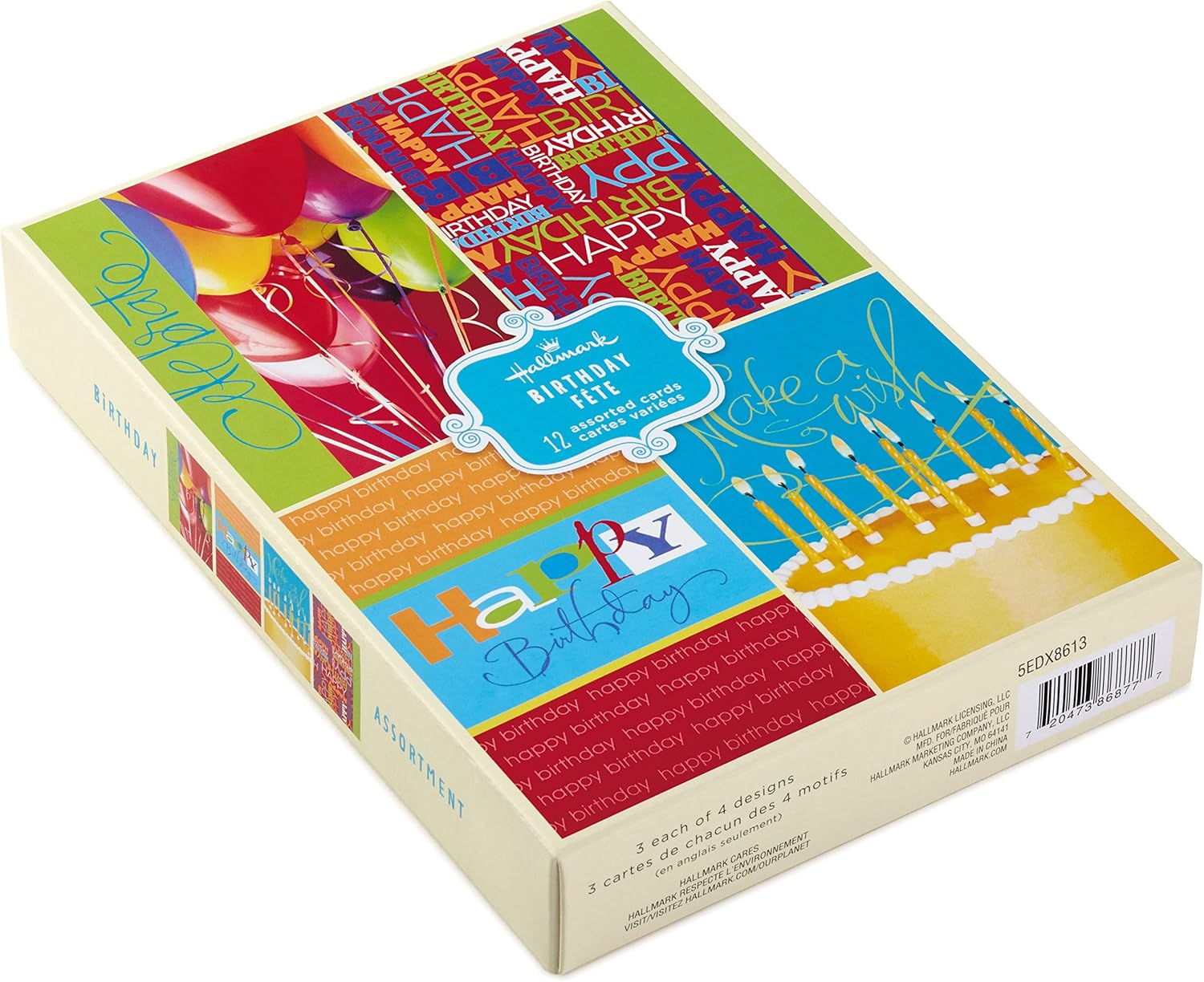 Hallmark Assorted Birthday Greeting Cards (Bright Icons, 12 Cards and