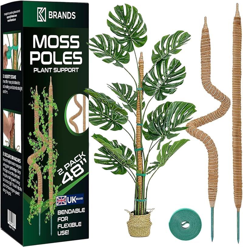 K-Brands Moss Pole 2 Pack 122 cm Bendable Plant Support Sticks