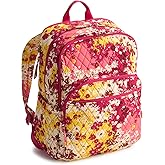 Vera Bradley Women's Premium Cotton Large Bancroft Backpack, Starstruck Daisies, One Size