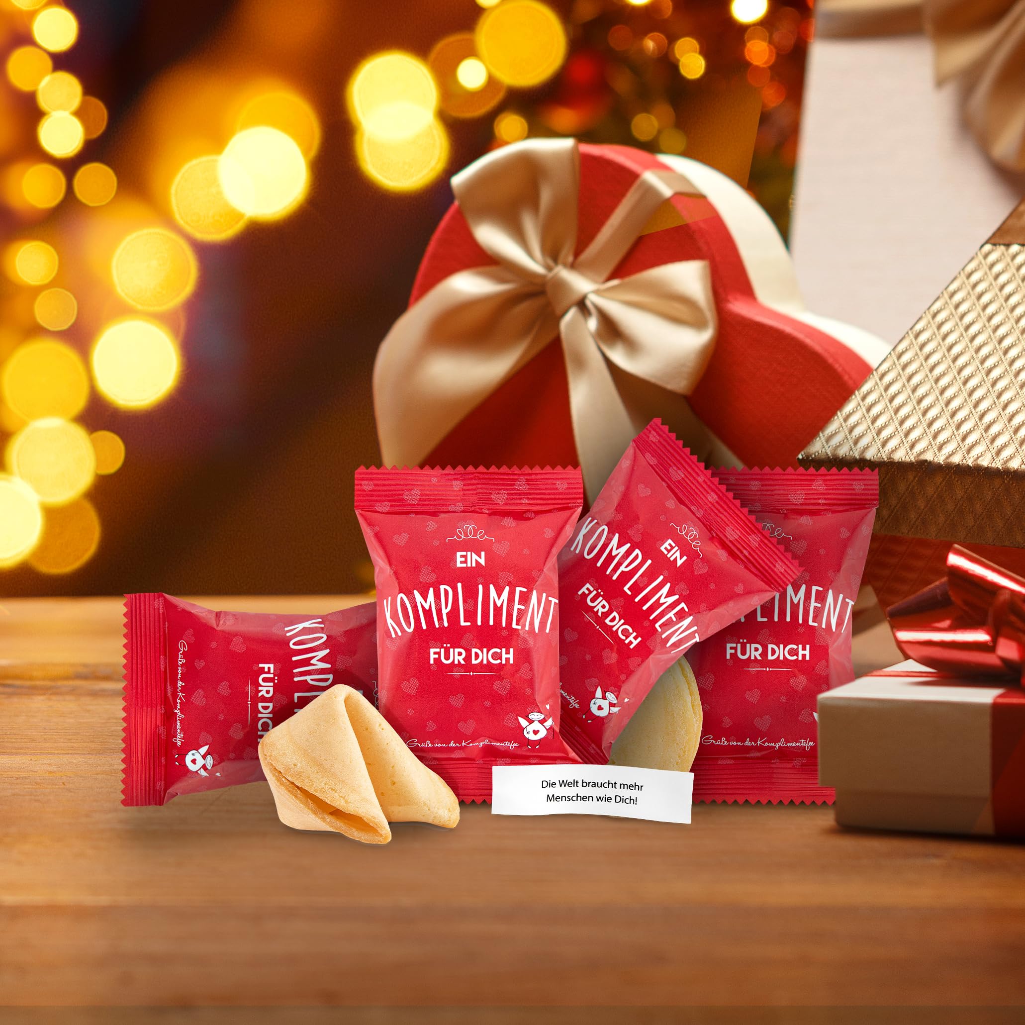 Glückskekse Ein Kompliment für Dich 30 Stück Glückskekse Kompliment Geschenk Muttertag, Danke, Geschenk Büro, Schön dass Du da bist, Adventskalender Füllung, frisch gebacken, vegan & made in Germany 2