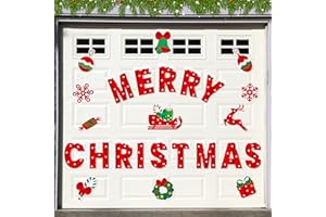 Garage Door Christmas Decorations Magnets Outdoor, 25 Pcs Christmas Decor Garage Door Magnets Banner, Refrigerator Magnets Ca