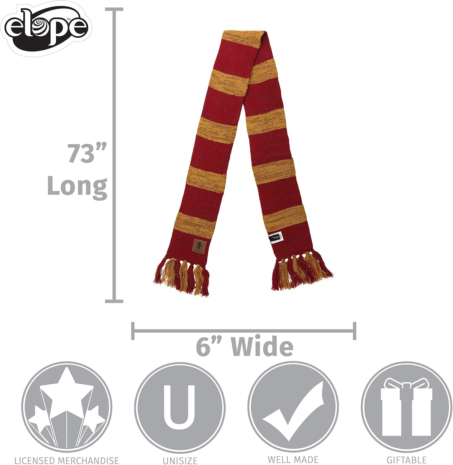 Harry Potter Gryffindor Heathered Knit Scarf for Cosplay, Winter Wear or Costume adults kids: Clothing