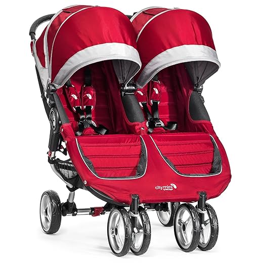 title=Baby Jogger City Mini Double Passeggino, Rosso(Crimson/Gray)