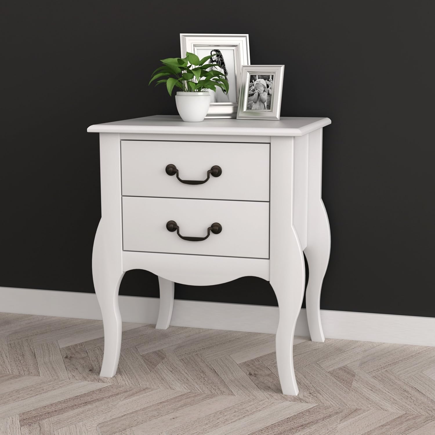 Living Room Furniture Furniture White Matt Bedside Table Curved