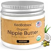 Organic Nipple Butter for Cracked, Sore, Relief, Nursing Mom (Soothing 2oz) | USDA, 100% Natural Clean Nipple Cream Safe for Breastfeeding Essentials, Breast Cream, Non Lanolin Balm, Postpartum Essential