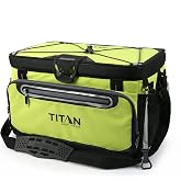 Titan Zipperless HardBody Cooler, Keeps Ice 2 Days | Durable soft cooler with easy access lid, leak proof hard liner with shelf, Backsaver shoulder strap, for lunch and day trips