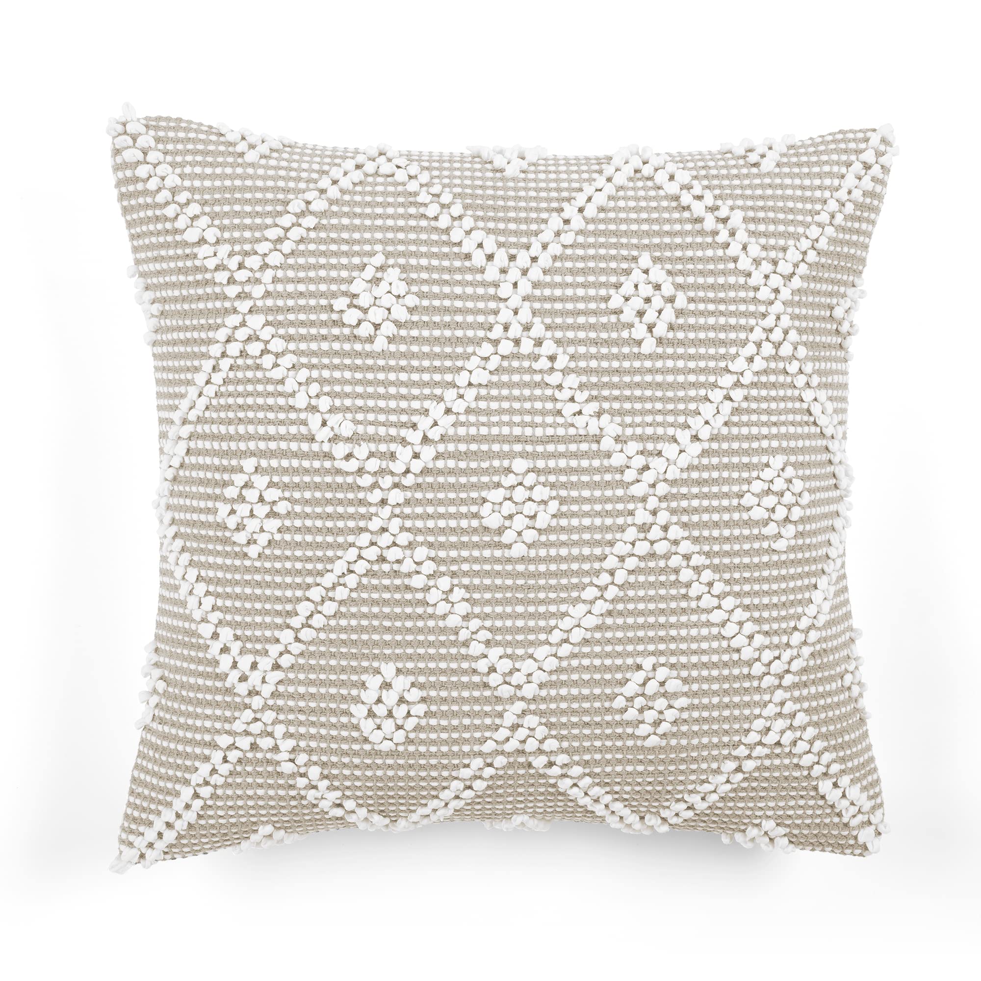 Photo 1 of Lush Decor Adelyn Decorative Throw Pillow Cover, 20" W x 20" L, Neutral - Square Pillow - Neutral Diamond Pillow - Textured Pillows - Hygge Decor - Farmhouse Throw Pillows For Bed, Couch, Or Chair
