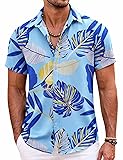 COOFANDY Men's Hawaiian Shirts Short Sleeve Casual