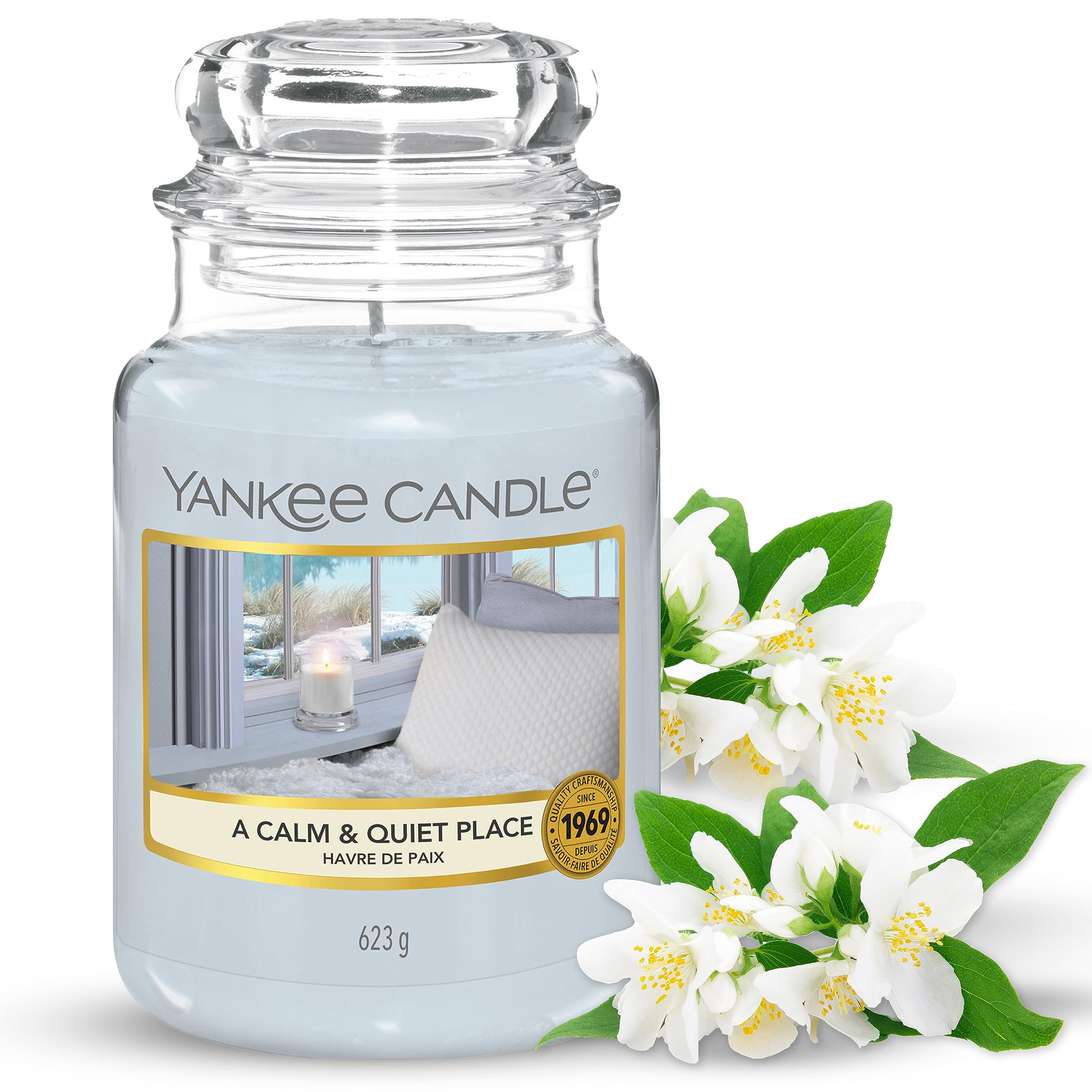 Yankee Candle A Calm and Quiet Place Jar, Grey, 10.7 x 10.7 x 16.8 cm