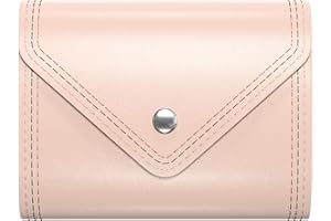 Nipichsha Credit Card Holder, Small Card Wallet, Slim Leather Card Holder Wallet, Pocket Business Card Case with Clasp for Women Men(Pink)