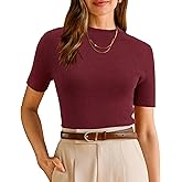 Arach&Cloz Women's Wool Blend Spring Seamless Rip Resistant Tops Opaque Business Casual Shirts