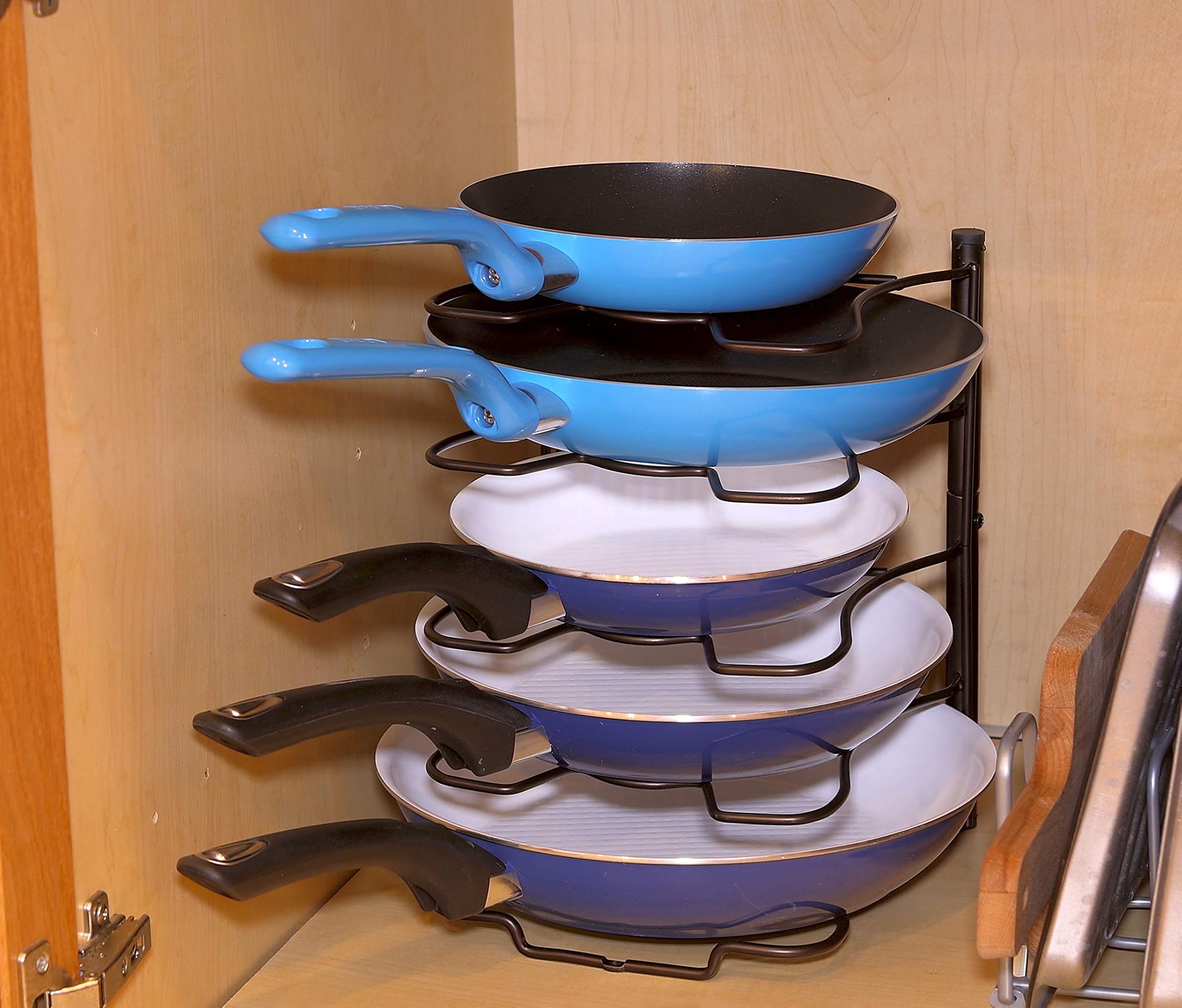 SimpleHouseware 4 Compartments Pan Organiser Rack, Bronze