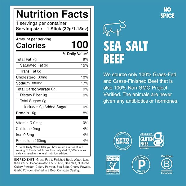 CHOMPS SEA SALT BEEF STICK 1.15 OZ