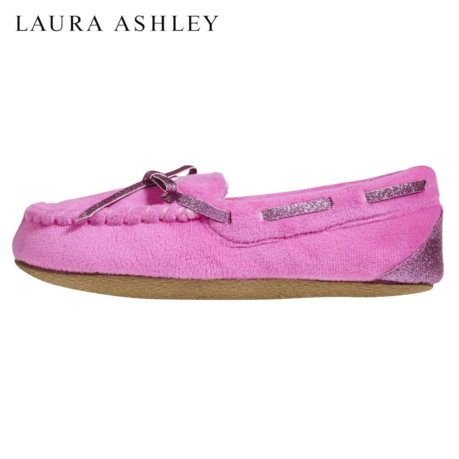 pink glitter moccasins