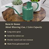 Kent & Stowe 1L Indoor Watering Can Sage Green Galvanised Steel view 2
