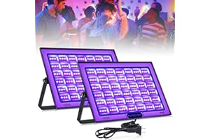 BOWEICORE 2 Pack 100W LED Black Light, IP66 Waterproof Blacklight, UV Black Lights for Glow Party, Halloween Decoration, Body