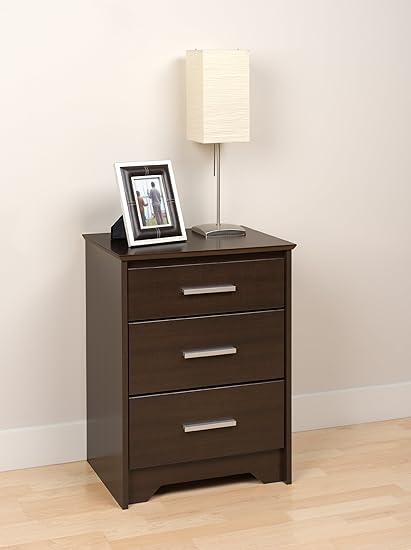 Amazon Com Espresso Coal Harbor 3 Drawer Tall Nightstand Kitchen