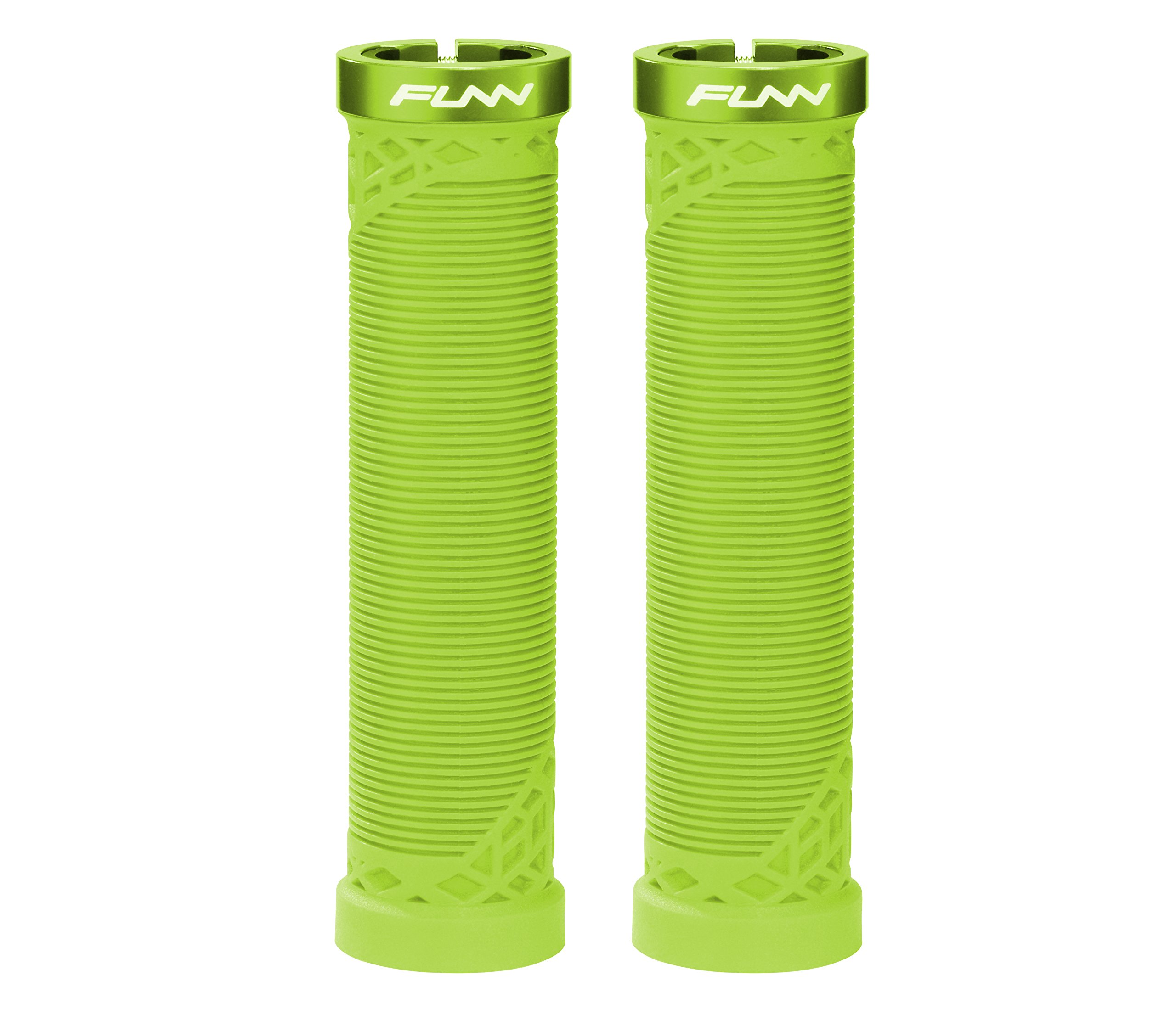 Funn Hilt Mountain Bike Handlebar Grips With Single Lock On Clamp, Lightweight And Ergonomic Bicycle Handlebar Grips with 22 mm Inner Diameter, Unique Patterned Bicycle Grips For MTB/BMX (Green) — image 1