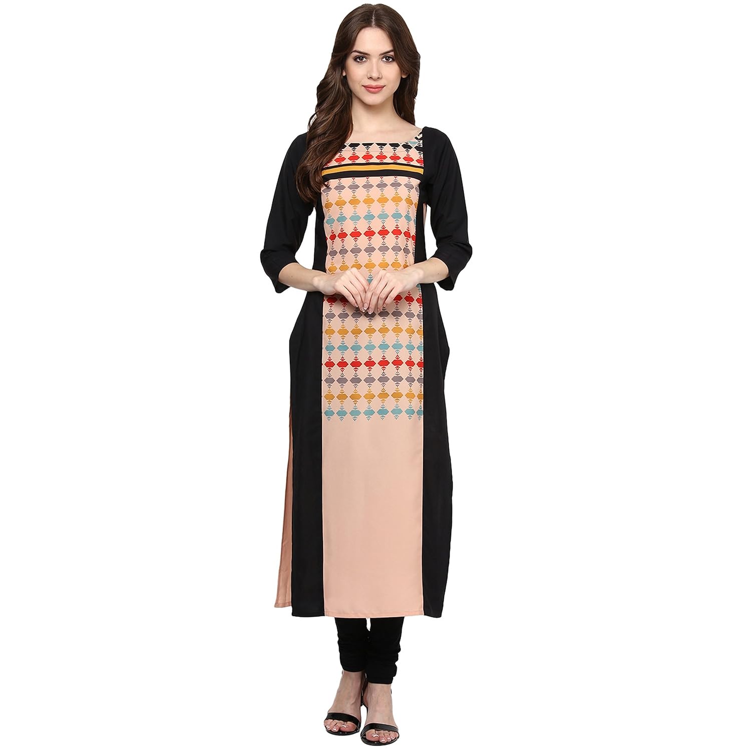 ziyaa women's straight crepe kurta