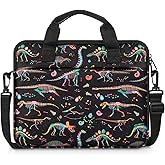 MoKo 10-12.5 Inch Kids Tablet Sleeve Carrying Case for Fire HD 10 13th/11th Gen, Fire HD 8/7 Kids 2022, Tablet Bag with Shoulder Strap for 10/10.1 Inch Android 12/13, Black Dinosaur