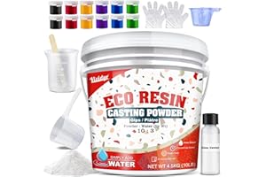 Poudres de moulage de résine écologique 4500 g – Kit tout-en-un de résine de moulage pour débutants, à base d'eau et à séchag