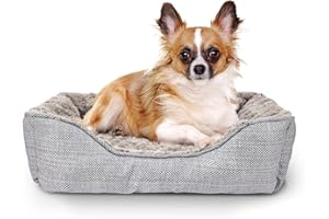 FURTIME Durable Dog Bed for Large Medium Small Dogs Soft Washable Pet Bed Orthopedic Dog Sofa Bed Breathable Rectangle Sleeping Bed Anti-Slip Bottom(20'', Grey)