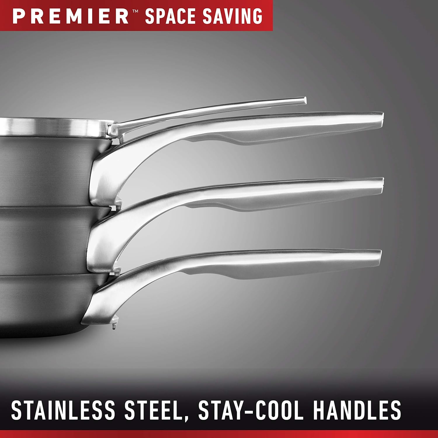 Calphalon Premier Space Saving Nonstick Pots and Pans, 15-Piece, Black: Kitchen & Dining