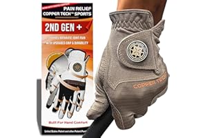Copper Tech Golf Gloves Men Right Handed Golfer or Left Handed Golfer (2nd Gen) | Copper Compression Joint Support Golf Glove
