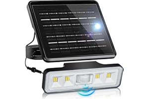AUDERWIN Solar Flood Lights Outdoor 4000Lm, IP67 Waterproof Spot Lights Outside, Motion Light Removable, Solar Powered Security Light for Patio Yard Fence Garage Porch Garden(6500K) 1 Pack
