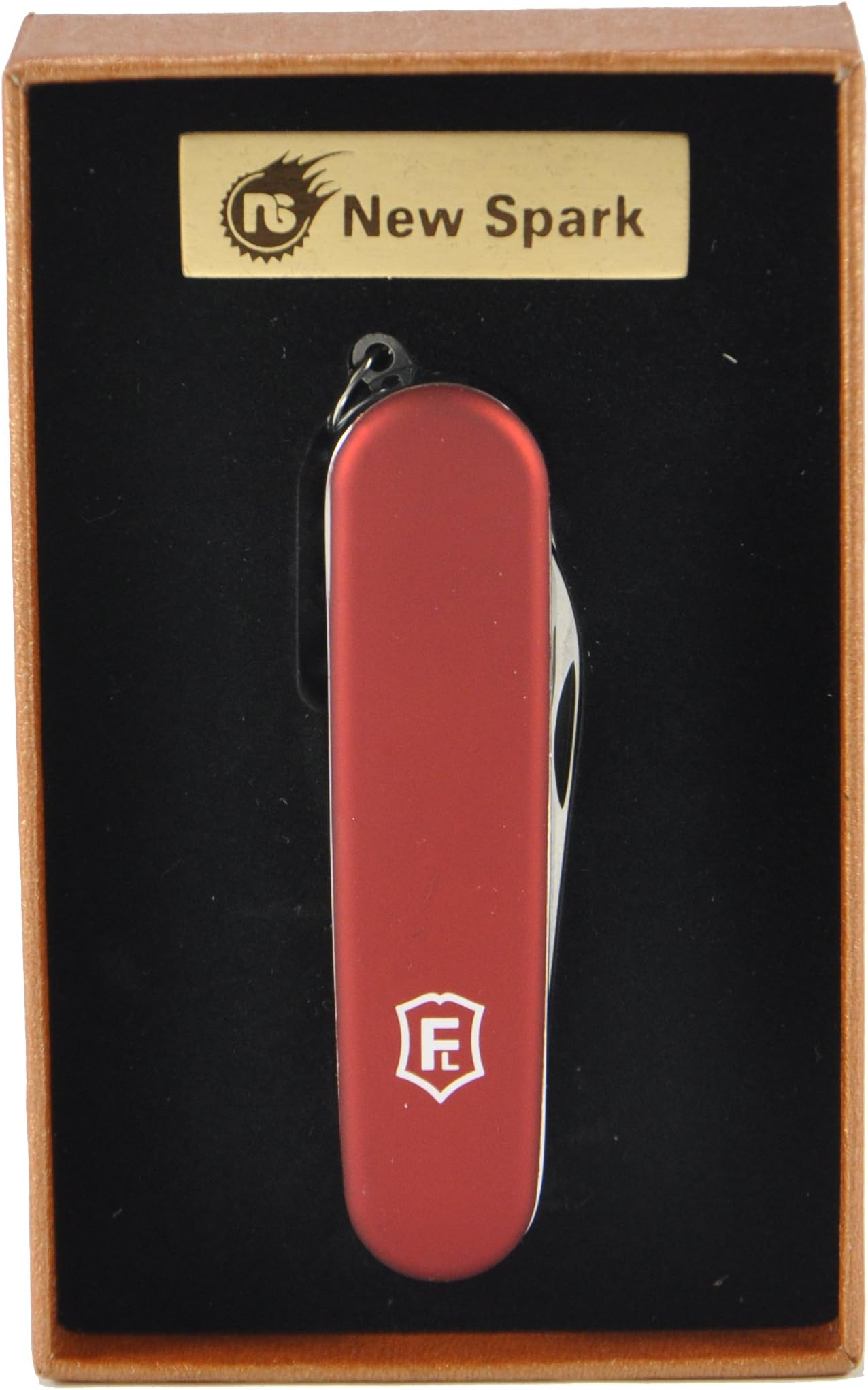 New Spark Pocket USB Coil Lighter; Bottle Opener; Cork Screw, Utility Knife (Smoke Red)