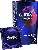 Durex Intense Condoms - Pack of 12 - Stimulating Gel & Ribbed & Dotted