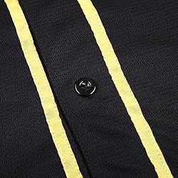 DEHANER Plain Black Baseball Jersey for Men Women