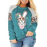 Plus Size Happy Easter Shirt for Women Funny Bunny Rabbit T Shirt Easter Holiday Tops Short Sleeve Tees