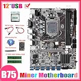 Lodokdre B75 ETH Mining Board 12USB G1630 CPU 8GB RAM 128GB SSD Fan Cables view 6