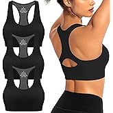 AENLLEY Padded Racerback Sports Bras for Women - Breathable Medium Support for Yoga Gym Workout Fitness