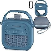 RAWECUD Protective Case for Bose SoundLink Micro 2nd Gen Portable Bluetooth Speaker, Hard Carrying Case and Silicone Cover for Micro 2 Speaker Accessories (Blue)