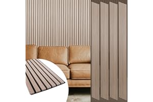Yuzzy Wood Panels for Wall and Ceiling - 108 x 11 Inch Wood Slat Acoustic Panels 4 PCS - Modern Sound Absorbing Wall Panels for Interior Wall Decor for Home, Office, Studio - Rustic Walnut