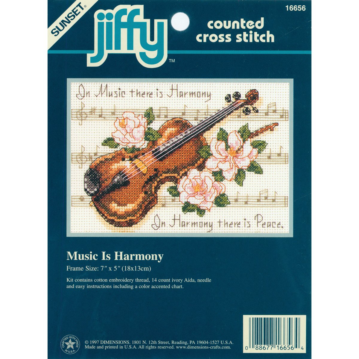Dimensions "Music is Harmony Mini Counted Cross Stitch Kit, Multi-Colour