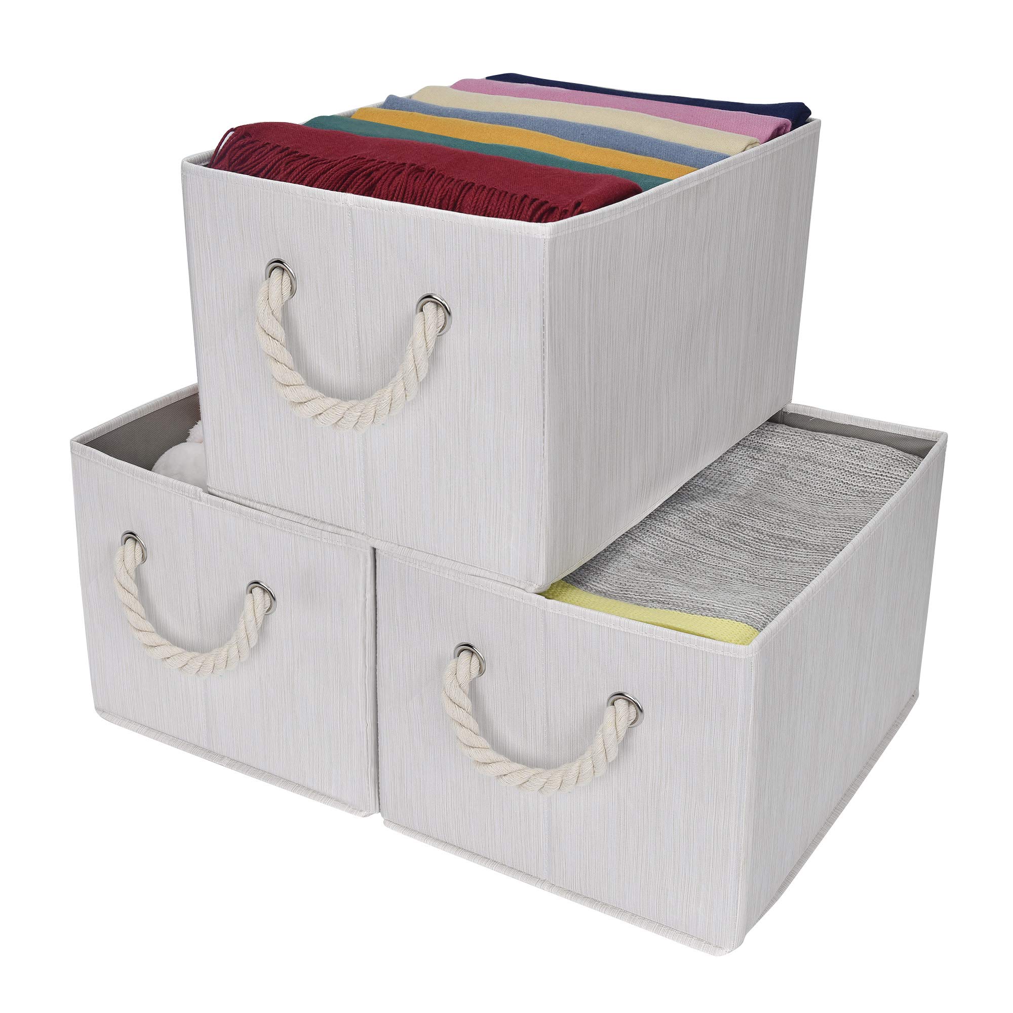 StorageWorks Storage Bins Closet with Cotton Rope Handles, Foldable