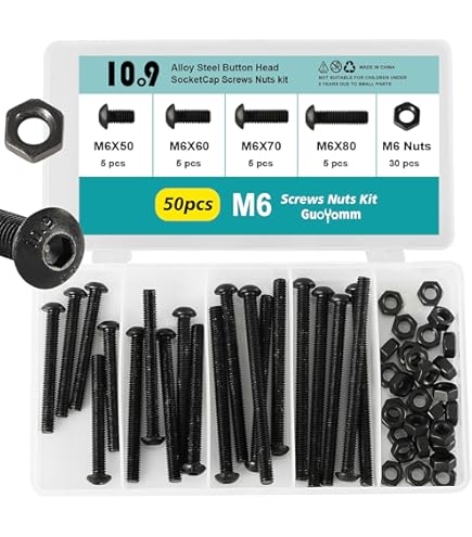 Iexcell 25-Pack M4 X 65mm Stainless Steel 304 Hex Socket Flat Head Cap Screws – 0.7mm Pitch, With Hex Key & Storage Box
