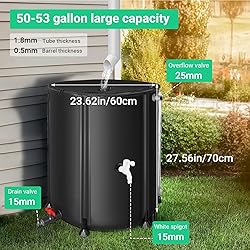 FAMIROSA 50 Gallon / 200L Collapsible Rain